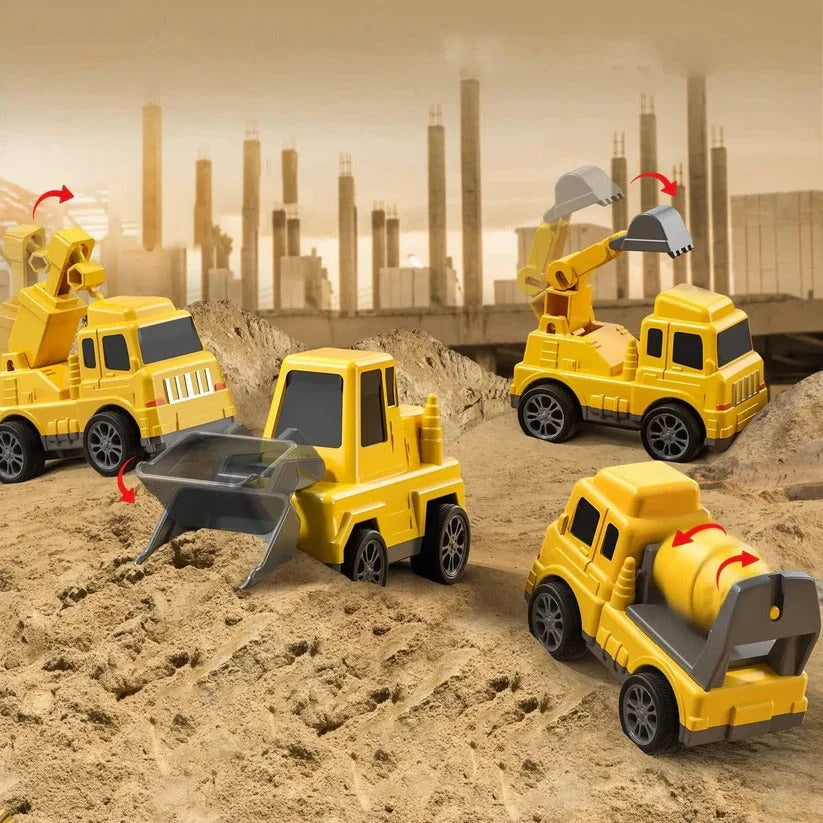 Construction Vehicle Set 5 Friction-Powered Vehicles Lights & Sounds