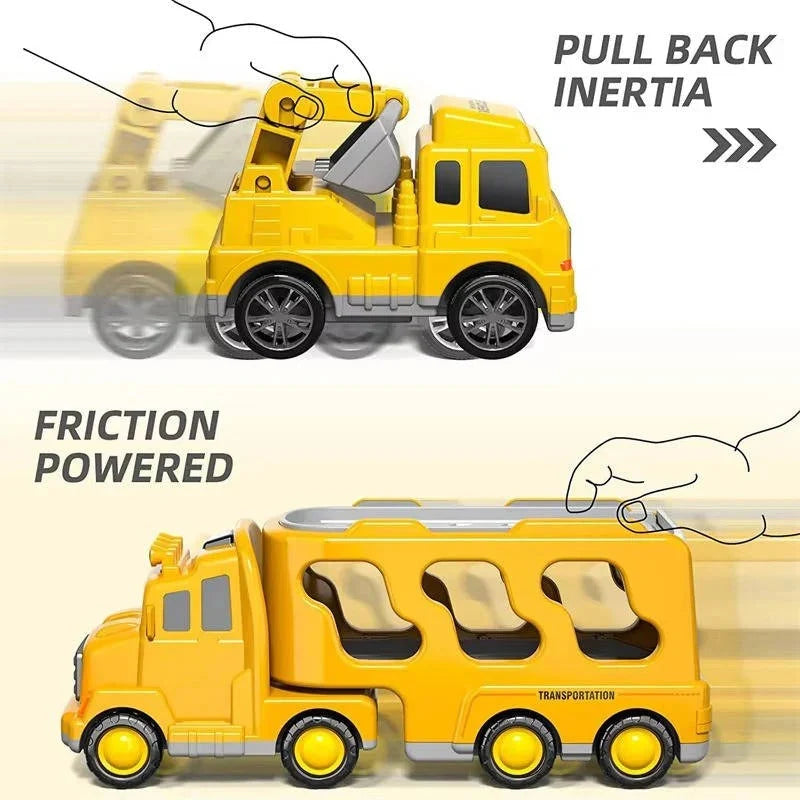 Construction Vehicle Set 5 Friction-Powered Vehicles Lights & Sounds