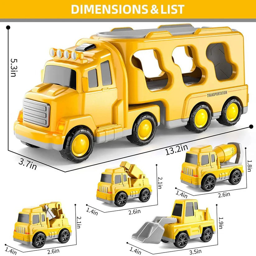 Construction Vehicle Set Battery-Free Lights & Sounds
