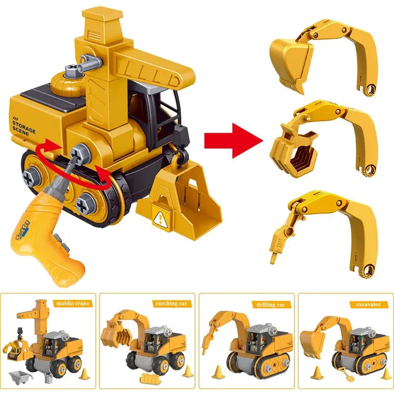 Construction Vehicle Set Over 120 Parts Storage Box