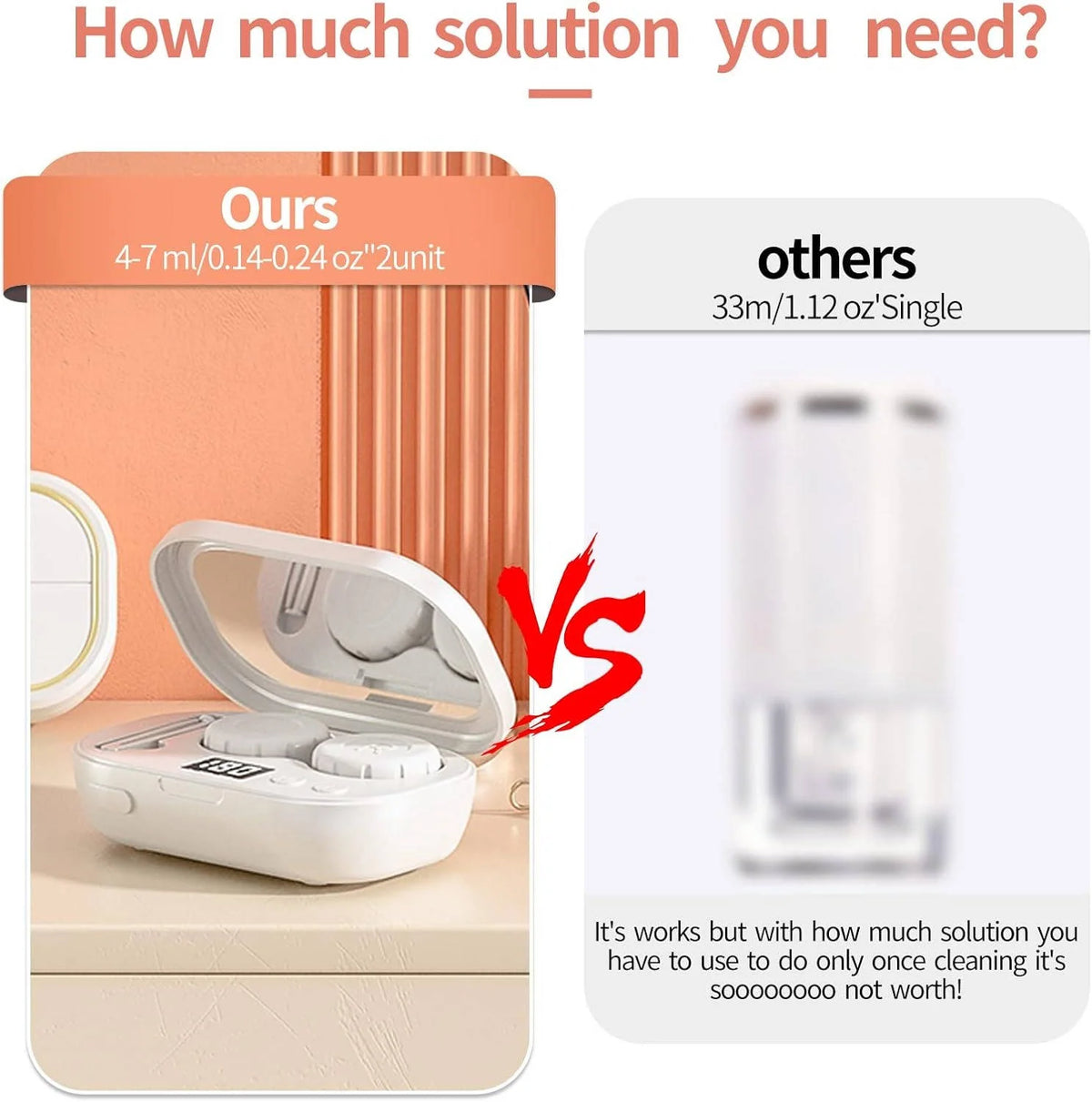 Contact Lens Cleaner Ultrasonic USB Rechargeable 60-Day Battery