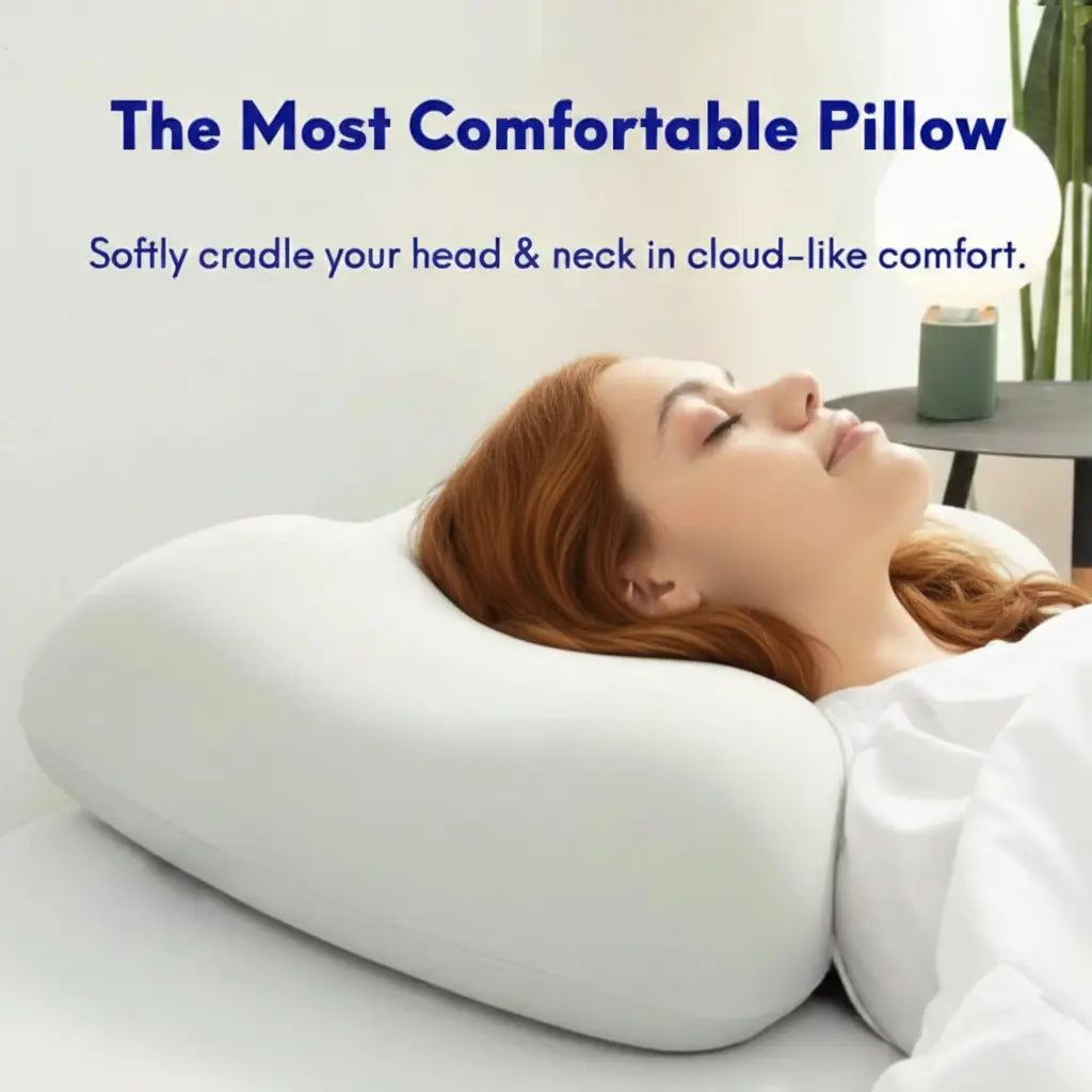 Contour Pillow Ergonomic Memory Foam Removable Breathable Cover