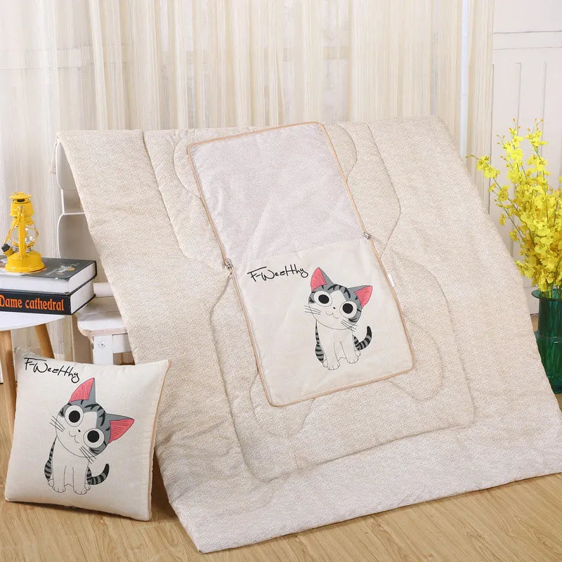 Convertible Pillow Blanket Polyester Filled Cozy Warmth