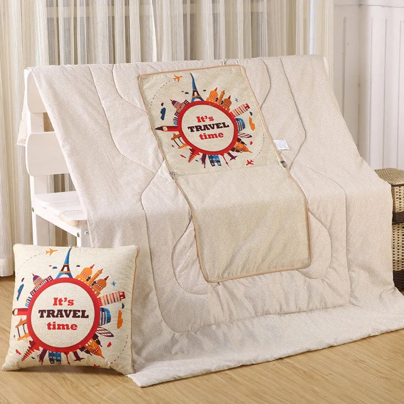 Convertible Pillow Blanket Polyester Filled Cozy Warmth