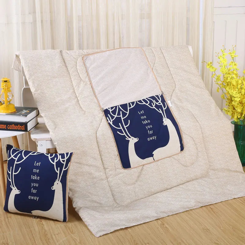 Convertible Pillow Blanket Polyester Filled Cozy Warmth