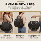 Convertible Tote Bag 15 Compartments Lightweight Water-Repellent Nylon