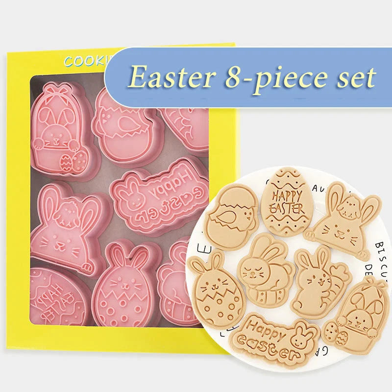 Cookie Cutters Cartoon Plastic Food-Safe Set of 8