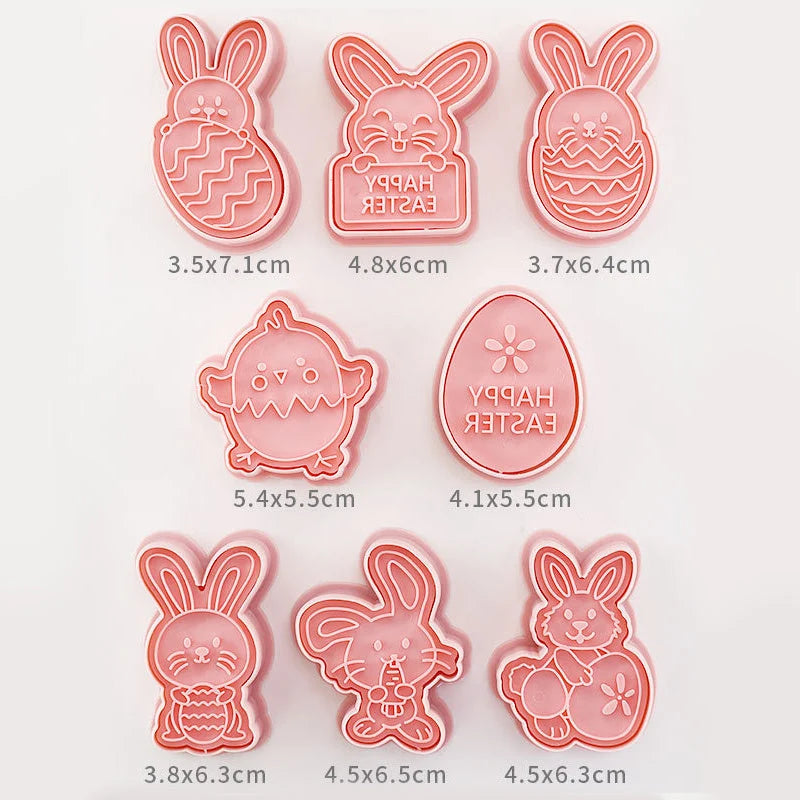 Cookie Cutters Cartoon Plastic Food-Safe Set of 8