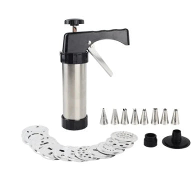 Cookie Press Stainless Steel 13 Interchangeable Molds & 8 Nozzles