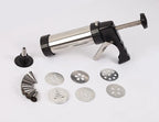 Cookie Press Stainless Steel 13 Interchangeable Molds & 8 Nozzles