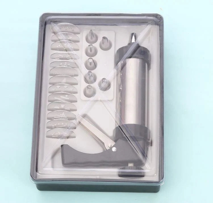 Cookie Press Stainless Steel 13 Interchangeable Molds & 8 Nozzles