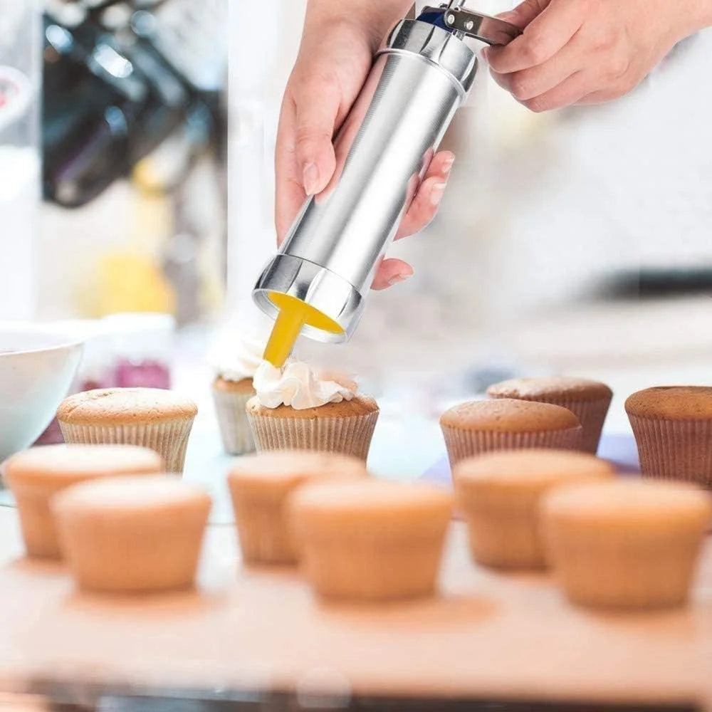 Cookie Press Stainless Steel 20 Shapes & 4 Nozzles