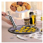 Cookie Press Stainless Steel 20 Shapes & Interchangeable Nozzles