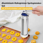 Cookie Press Stainless Steel 20 Shapes & Interchangeable Nozzles