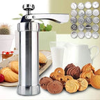 Cookie Press Stainless Steel 20 Shapes & Interchangeable Nozzles