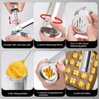 Cookie Press Stainless Steel 20 Shapes & Interchangeable Nozzles