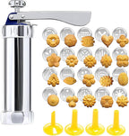 Cookie Press Stainless Steel 20 Shapes & Interchangeable Nozzles