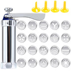 Cookie Press Stainless Steel 20 Shapes & Interchangeable Nozzles