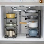 Cookware Rack Adjustable Shelves Reinforced Steel