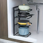 Cookware Rack Adjustable Shelves Reinforced Steel