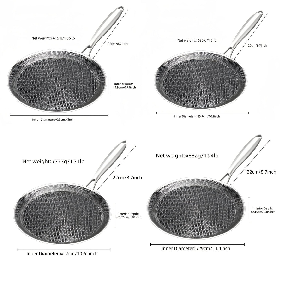 Cookware Set Stainless Steel Even Heat Distribution