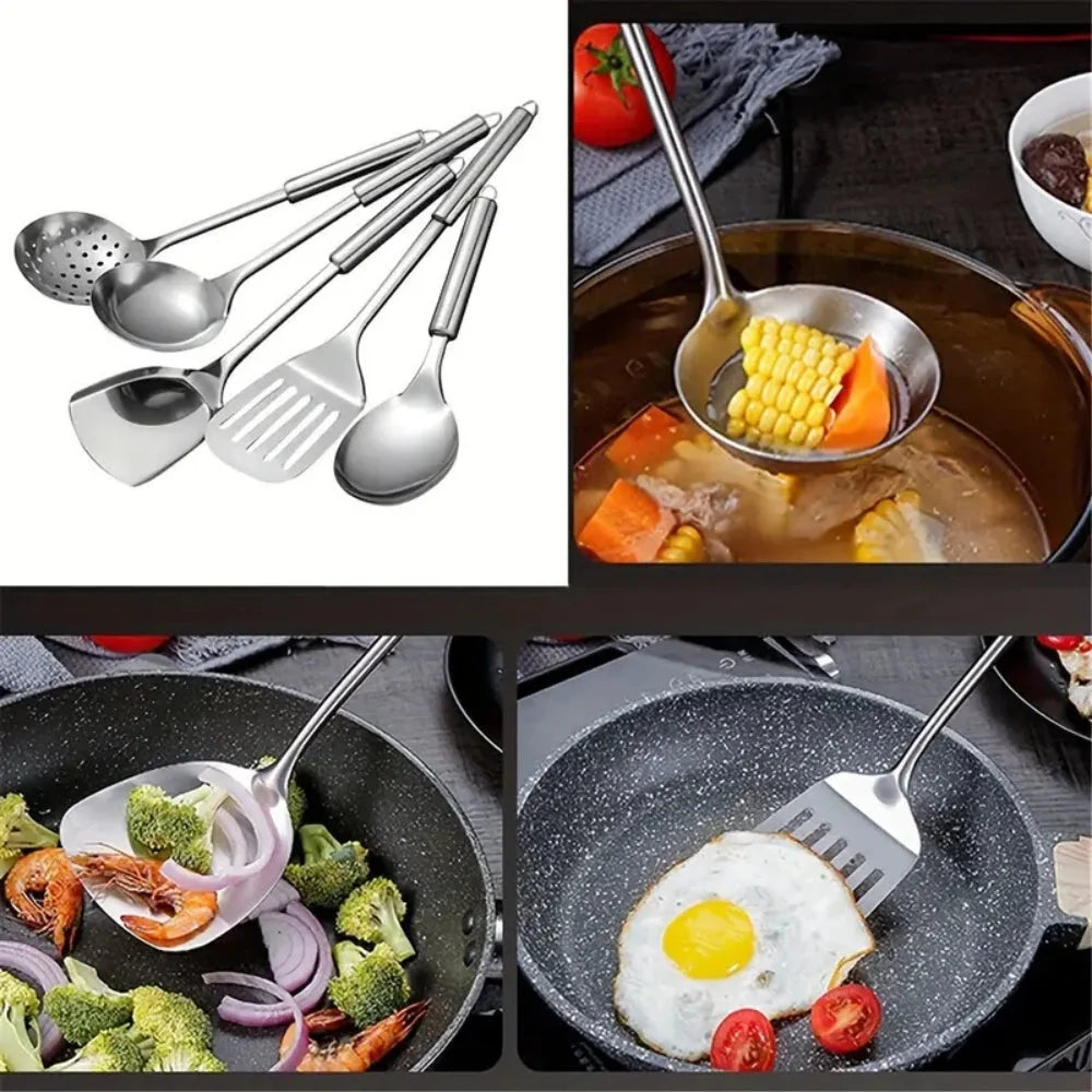 Cookware Set Stainless Steel Five-Piece Ergonomic Handles