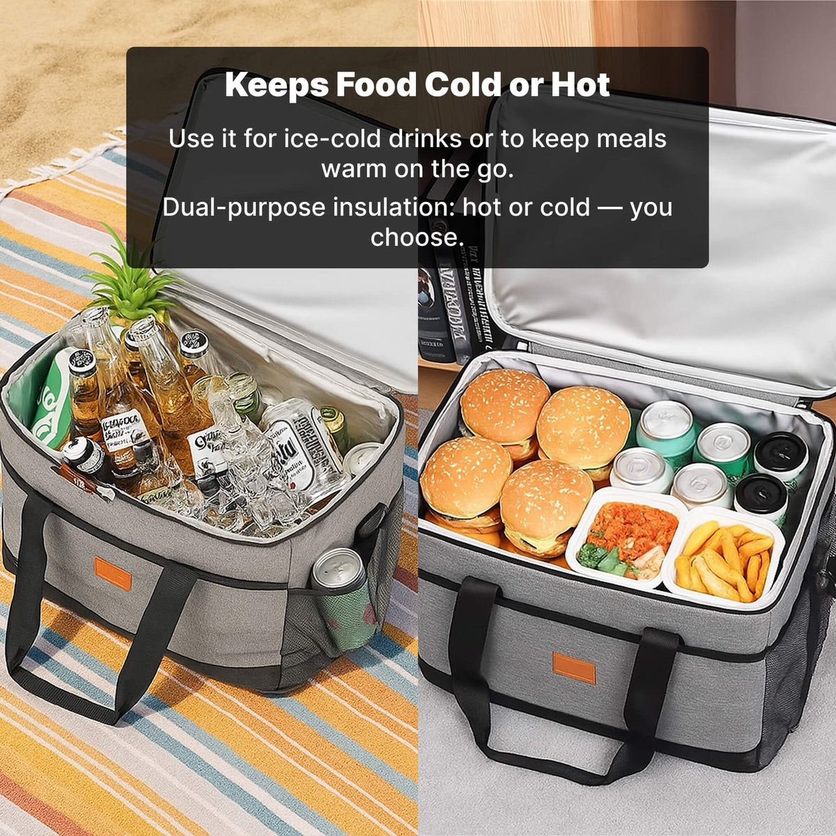 Cooler Bag Insulated 35 L Capacity Waterproof Food-Grade Lining