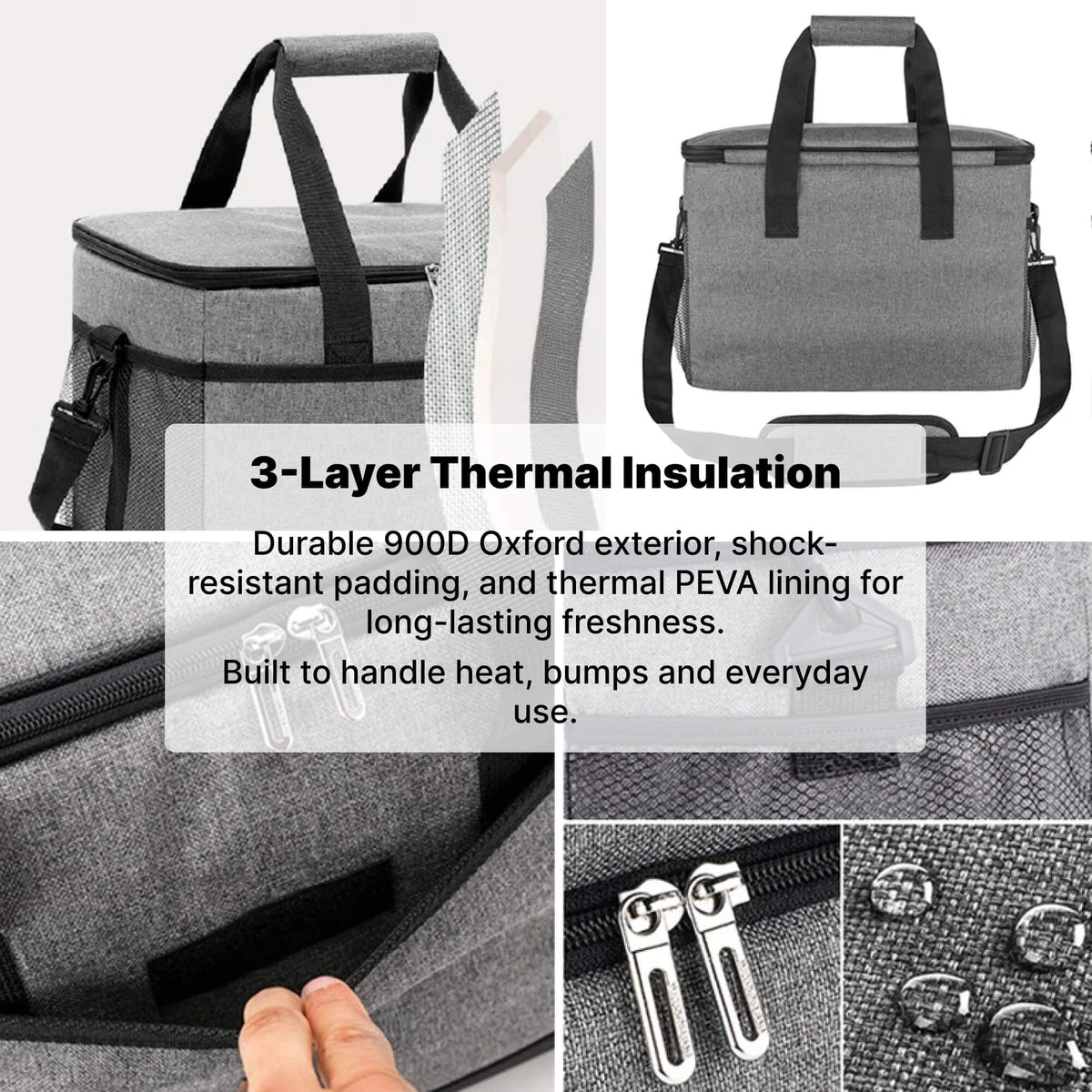 Cooler Bag Insulated 35 L Capacity Waterproof Food-Grade Lining