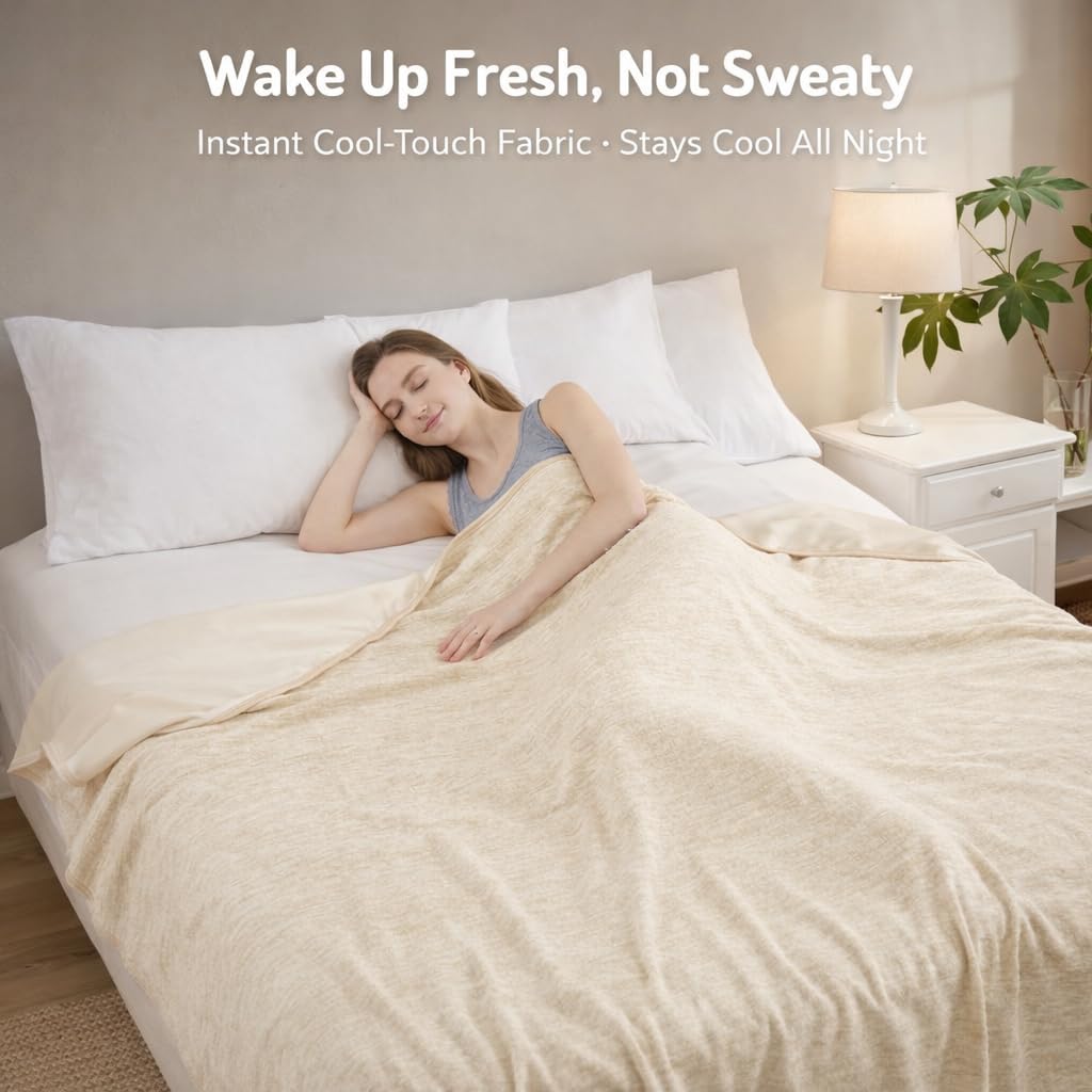 Cooling Blanket Advanced Cooling Fibers Dual-Sided Icy-Cool & Microfiber