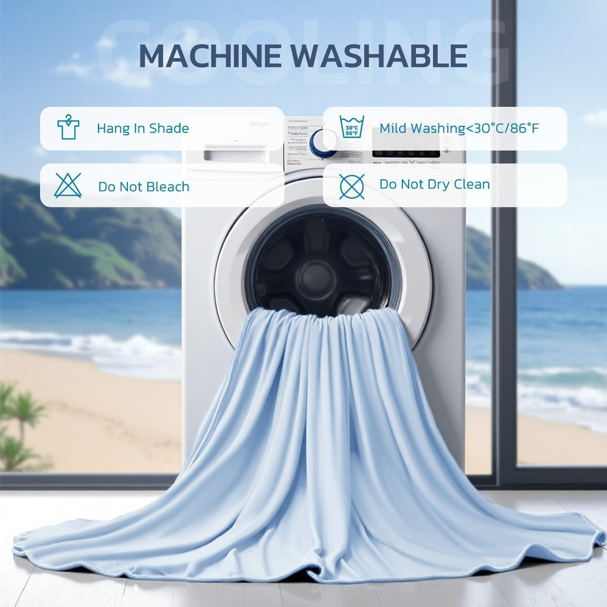 Cooling Blanket Advanced Cooling Fibers Dual-Sided Icy-Cool & Microfiber
