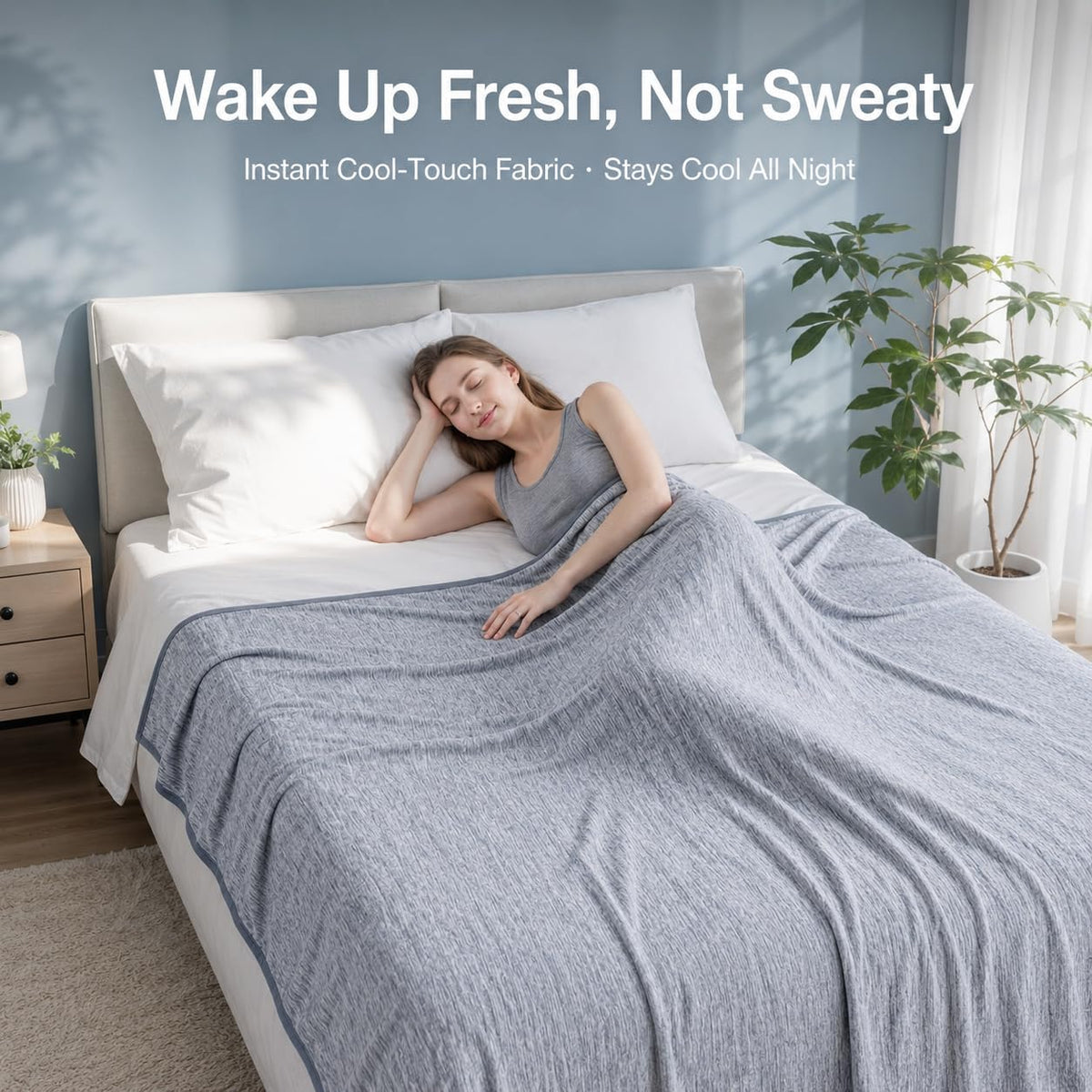 Cooling Blanket Advanced Cooling Fibers Dual-Sided Icy-Cool & Microfiber