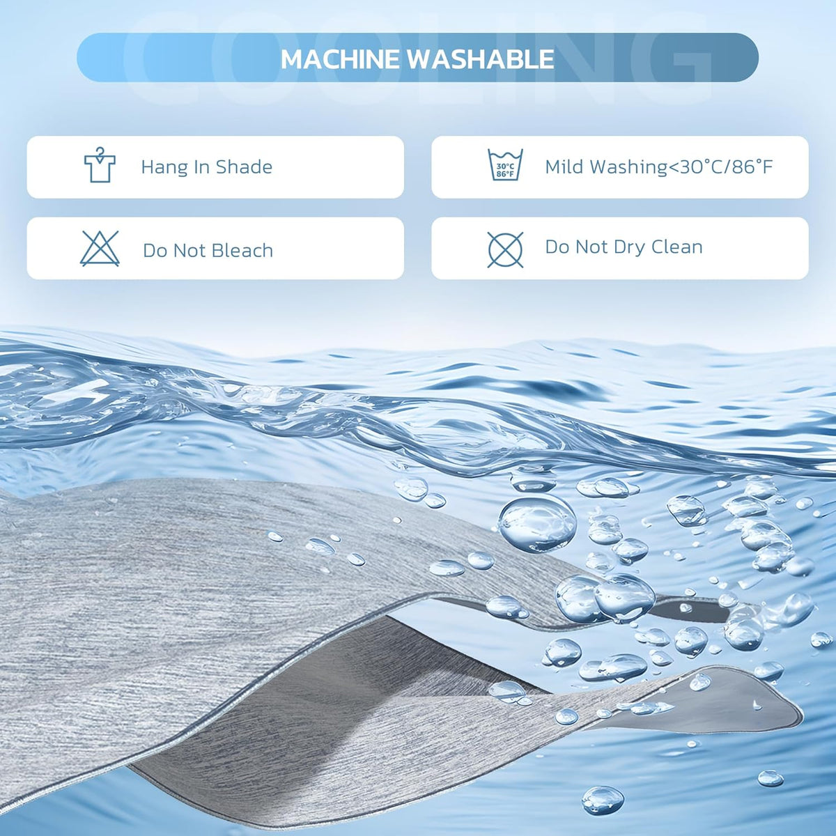 Cooling Blanket Advanced Cooling Fibers Dual-Sided Icy-Cool & Microfiber