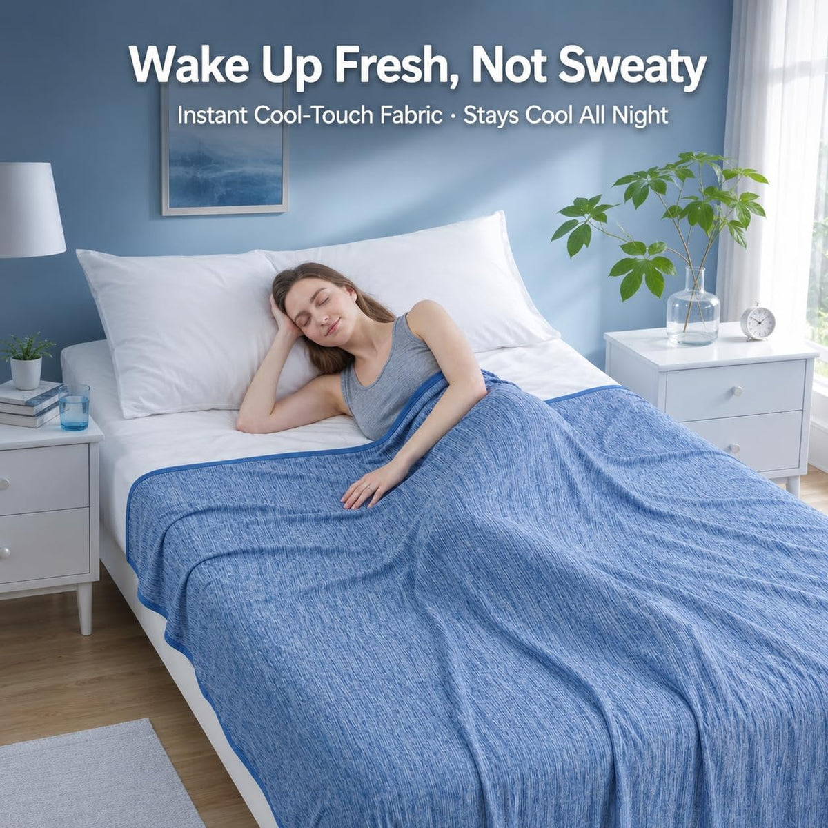 Cooling Blanket Advanced Cooling Fibers Dual-Sided Icy-Cool & Microfiber