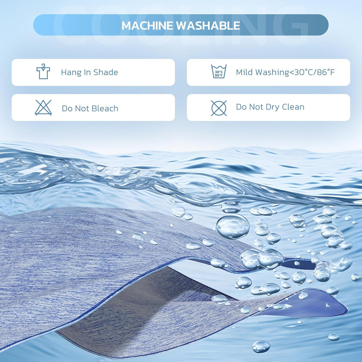Cooling Blanket Advanced Cooling Fibers Dual-Sided Icy-Cool & Microfiber