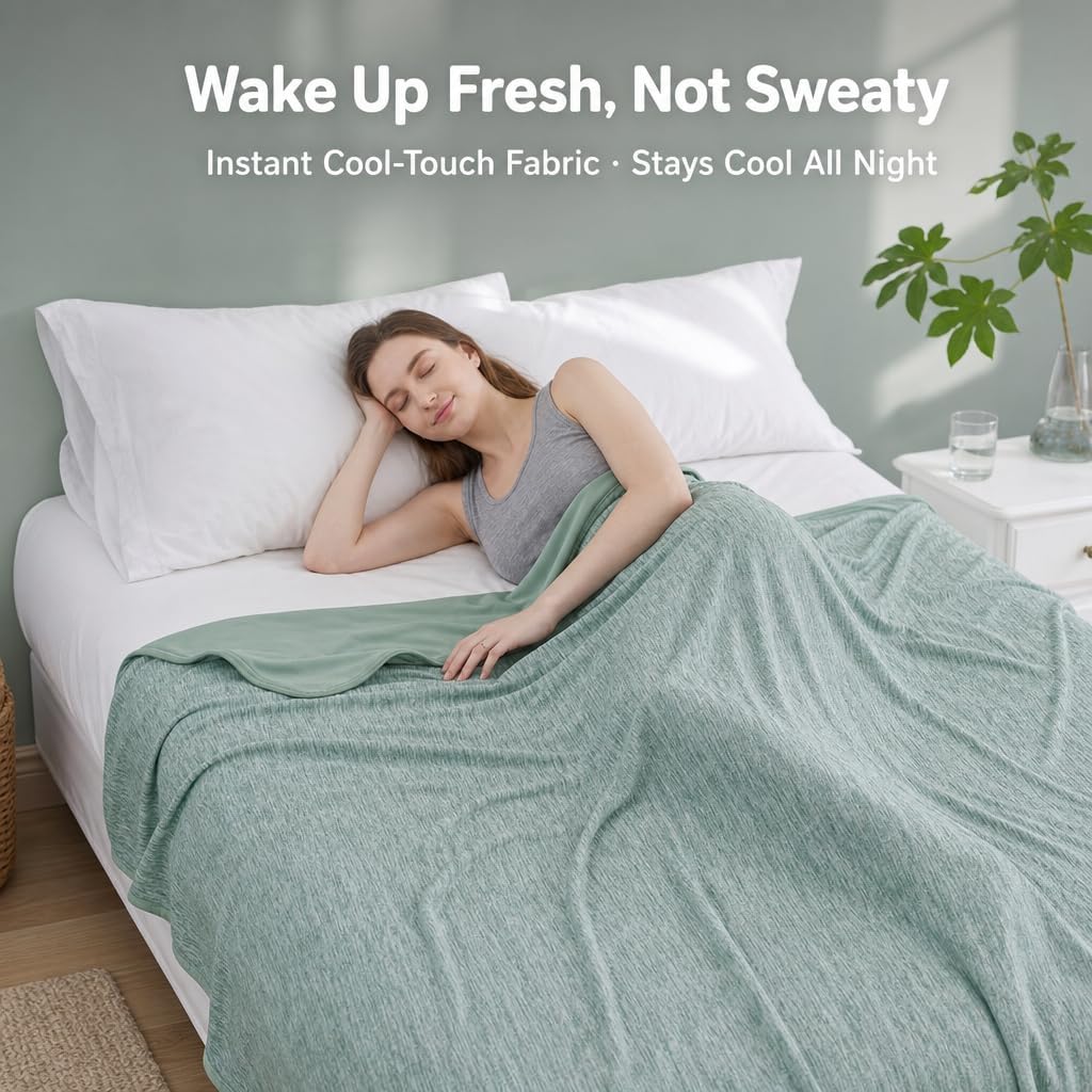 Cooling Blanket Advanced Cooling Fibers Dual-Sided Icy-Cool & Microfiber