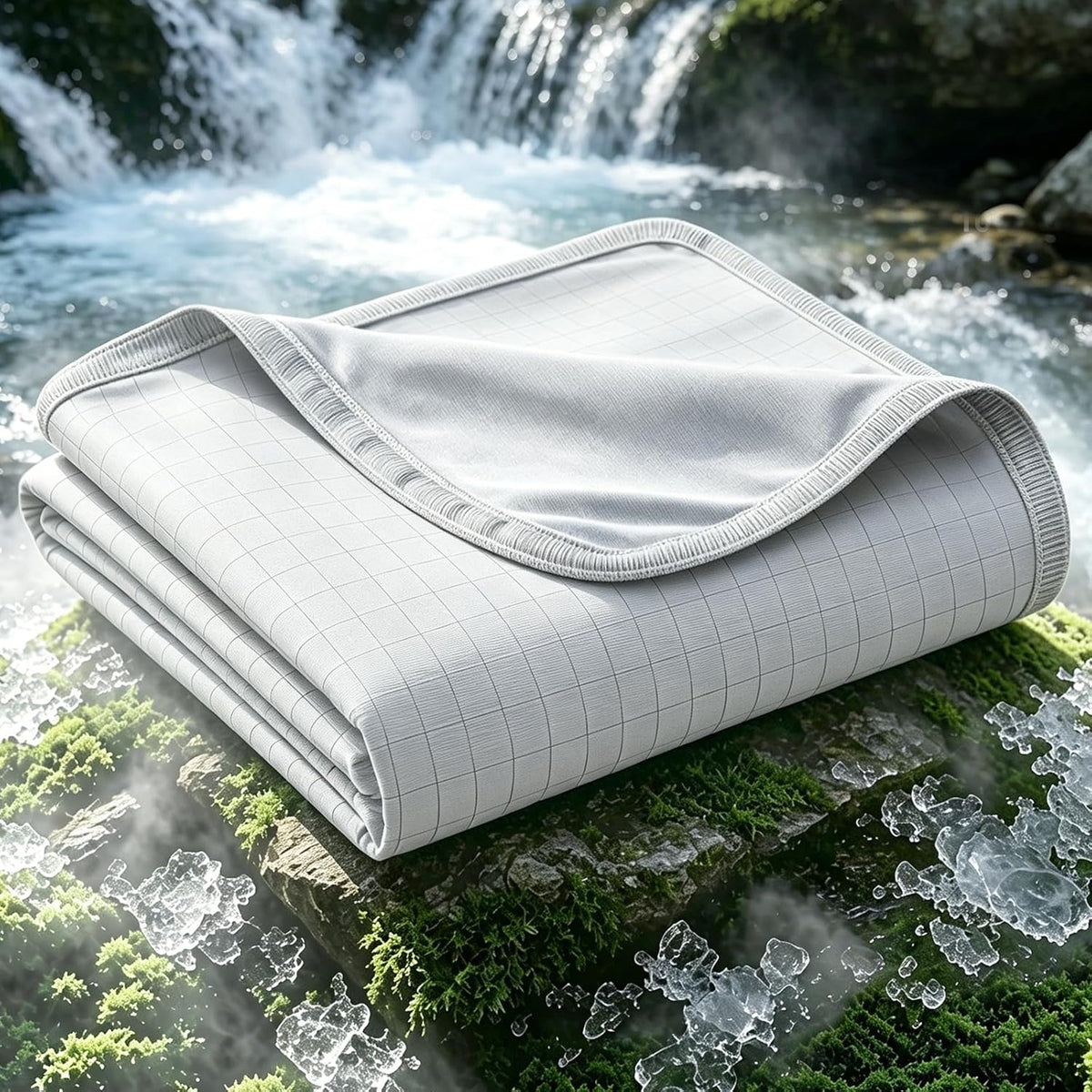 Cooling Blanket Arc-Chill Fibers Breathable Grid & Machine Washable