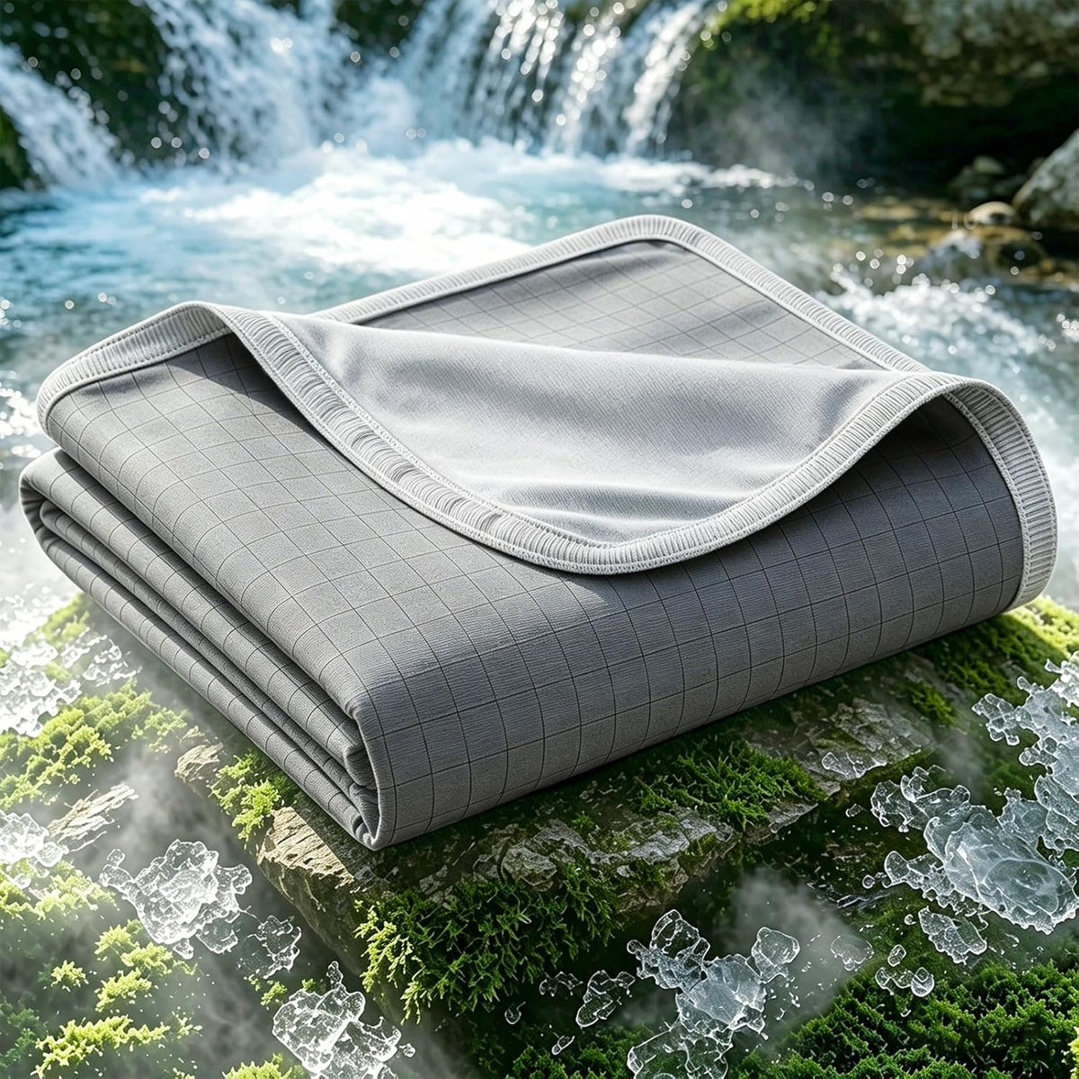 Cooling Blanket Arc-Chill Fibers Breathable Grid & Machine Washable