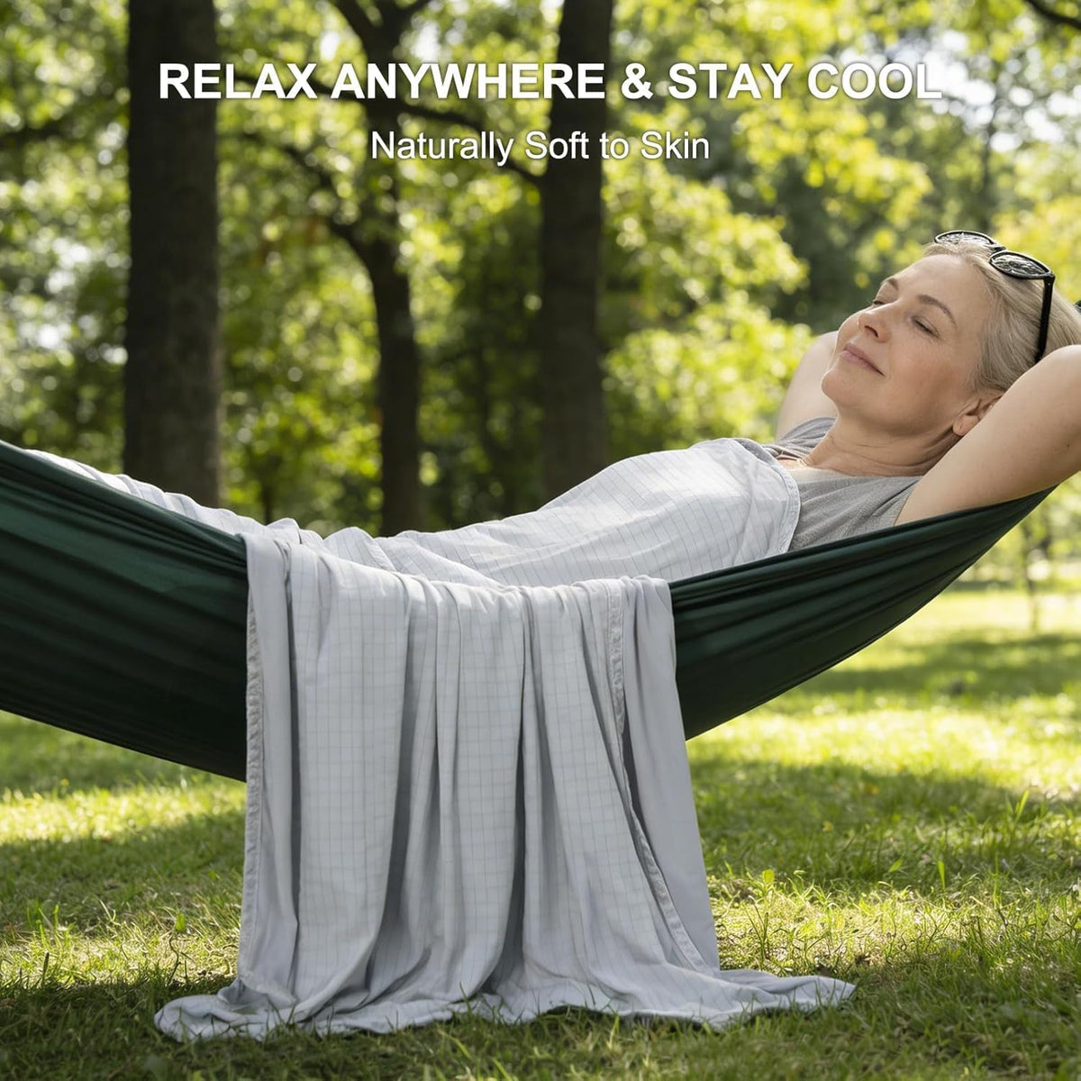 Cooling Blanket Arc-Chill Fibers Breathable Grid & Machine Washable