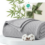 Cooling Blanket Breathable Bamboo-Cotton Diamond Waffle