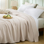 Cooling Blanket Breathable Bamboo-Cotton Diamond Waffle