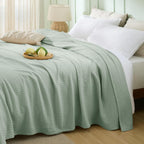 Cooling Blanket Breathable Bamboo-Cotton Diamond Waffle