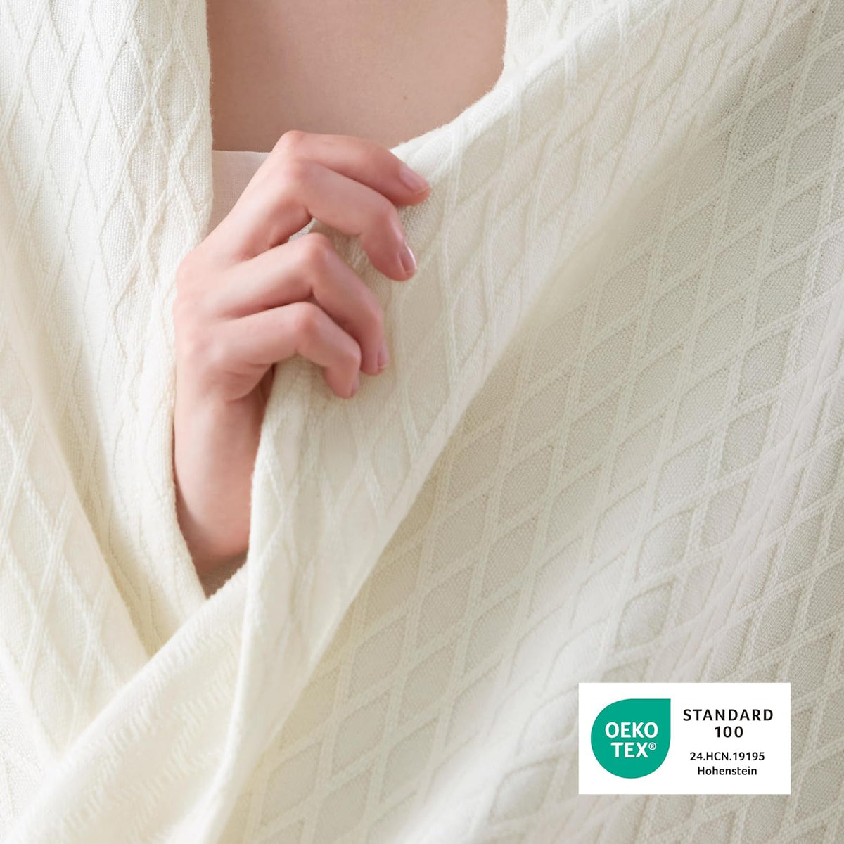 Cooling Blanket Breathable Bamboo-Cotton Diamond Waffle