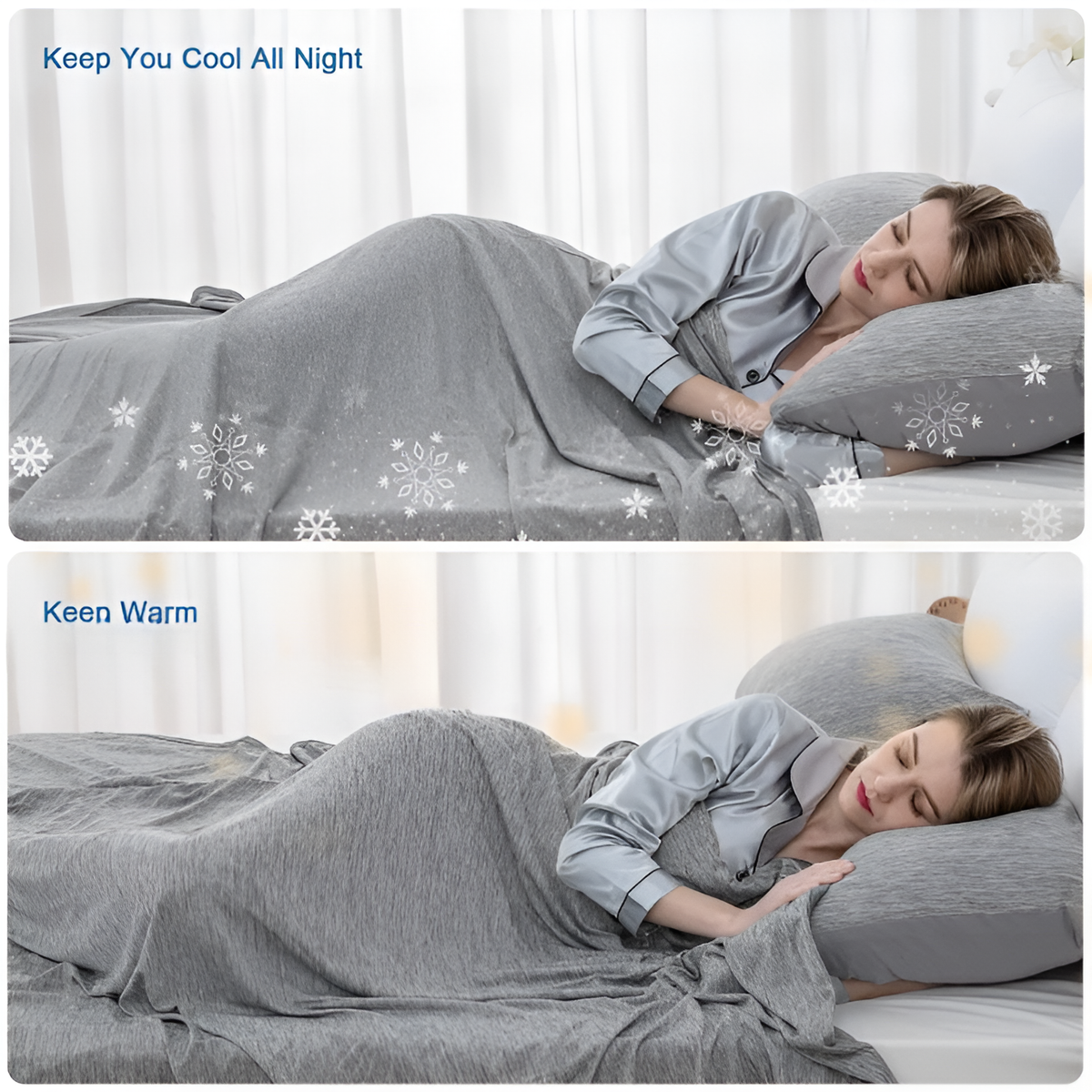 Cooling Blanket Breathable Cotton Advanced Cooling Fibers