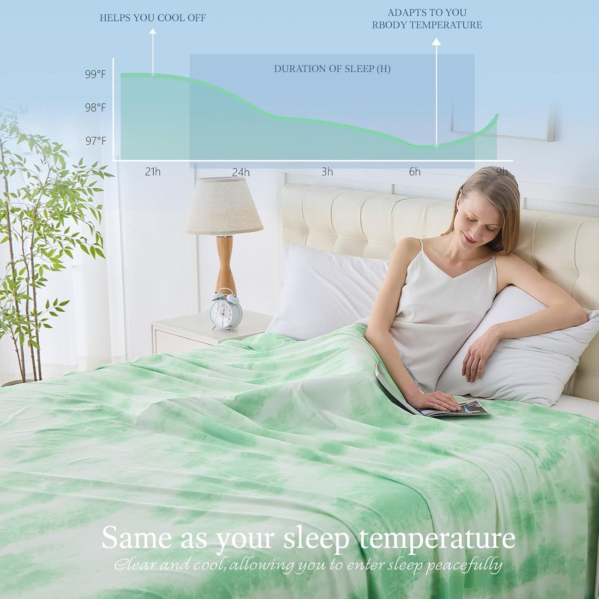 Cooling Blanket Cold-Touch Fabric Soft & Breathable