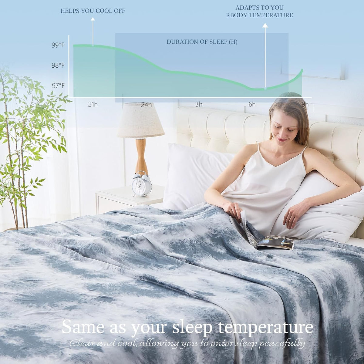 Cooling Blanket Cold-Touch Fabric Soft & Breathable