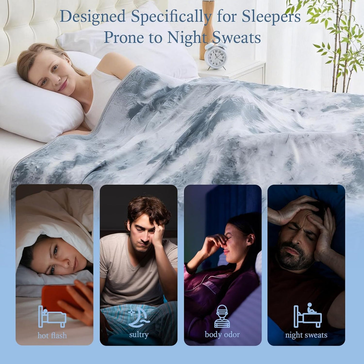 Cooling Blanket Cold-Touch Fabric Soft & Breathable