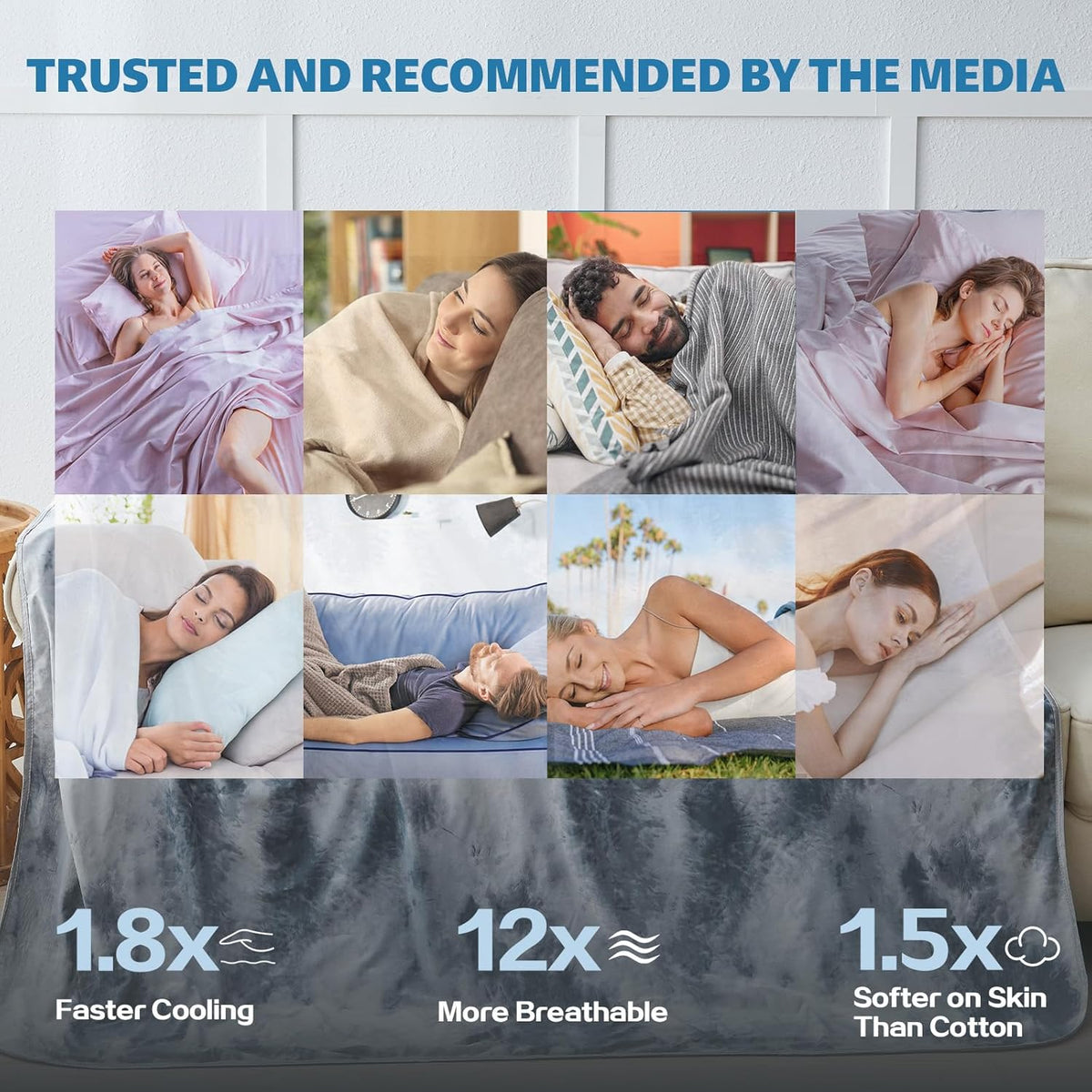 Cooling Blanket Cold-Touch Fabric Soft & Breathable