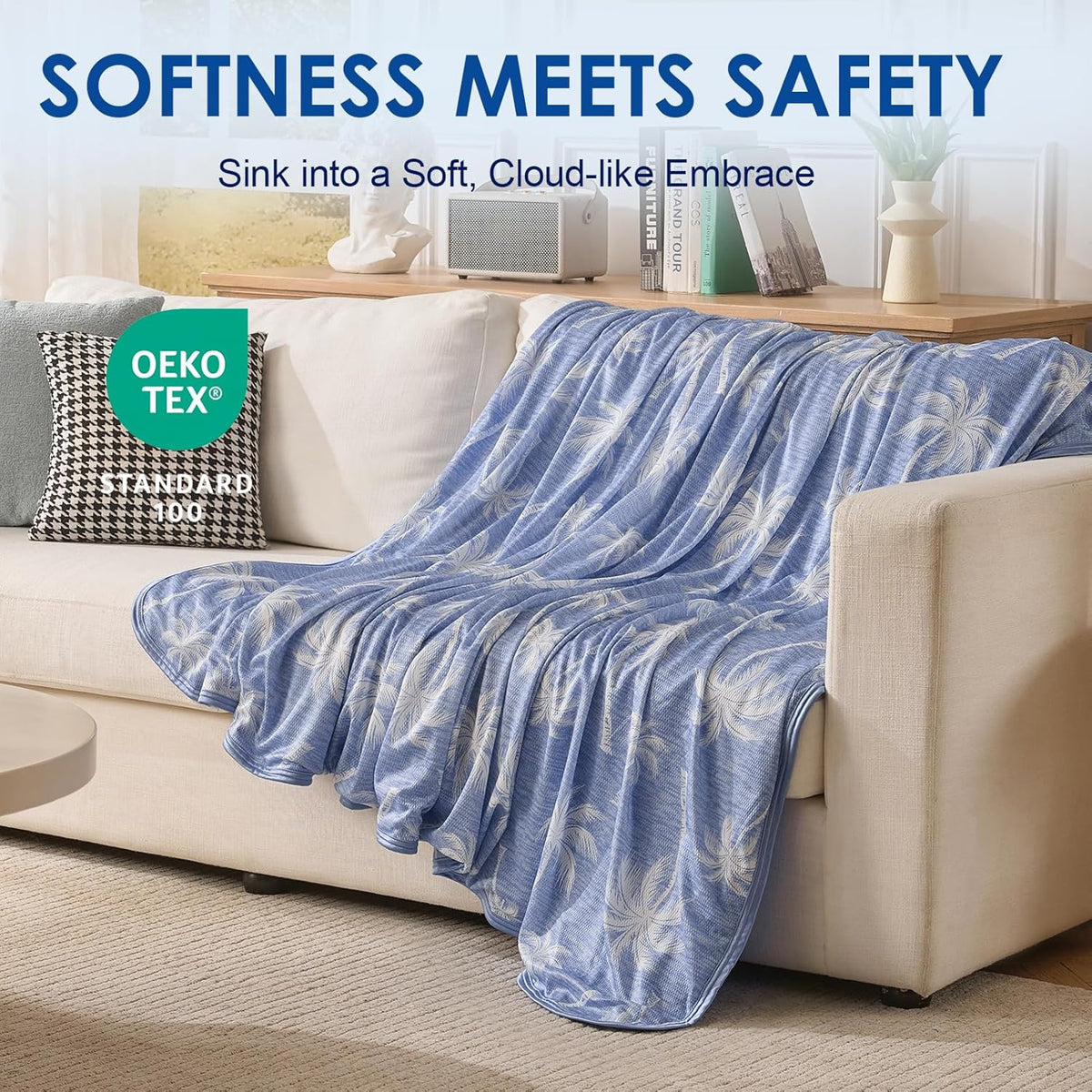 Cooling Blanket Double-Sided Breathable Fabric Lightweight & Portable