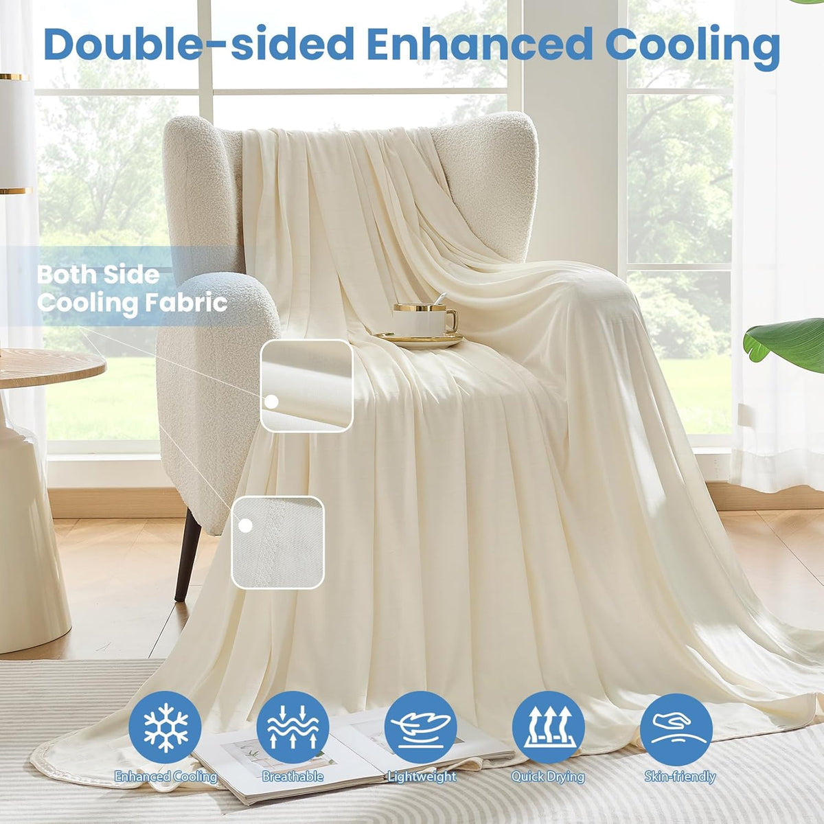Cooling Blanket Double-Sided Breathable Lightweight