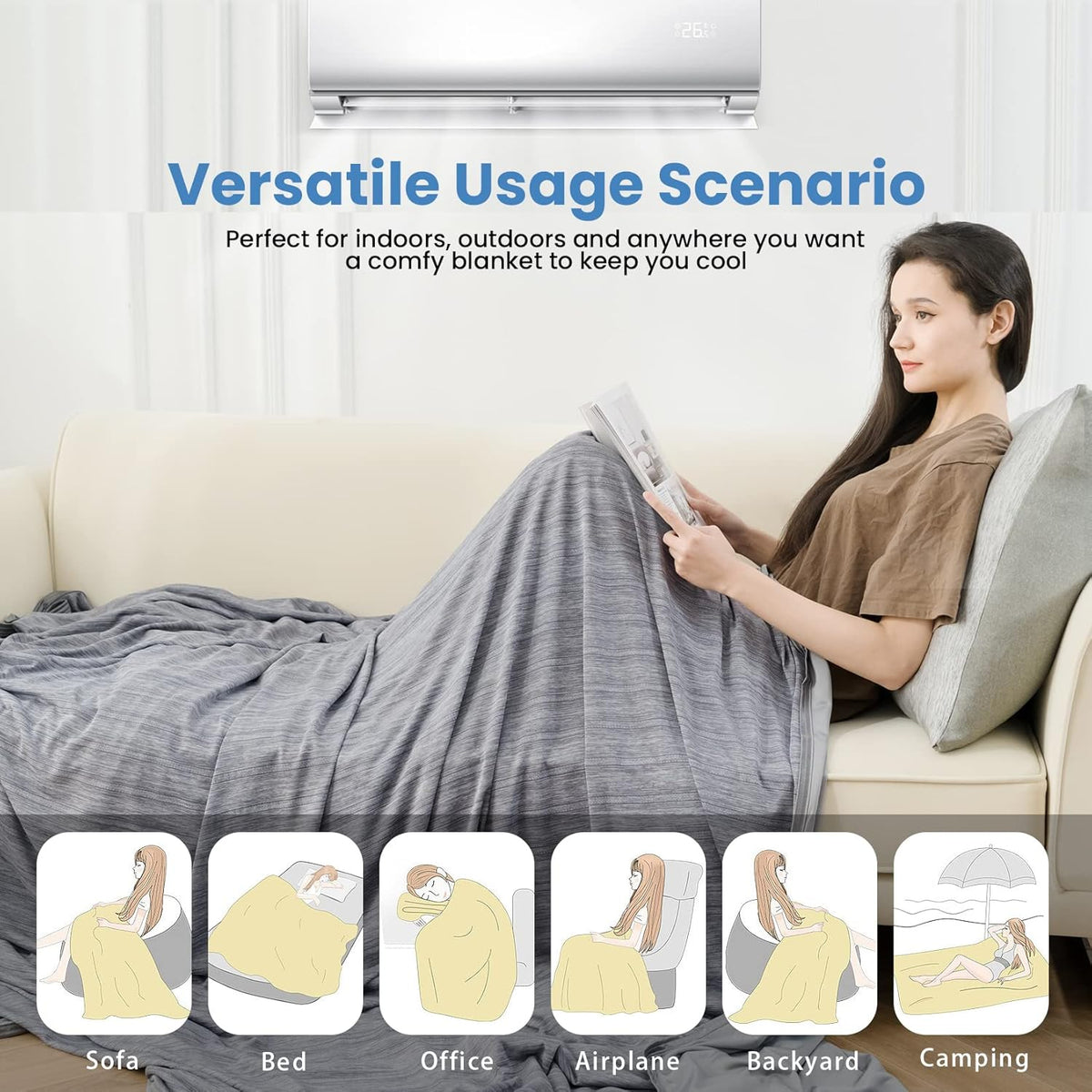 Cooling Blanket Double-Sided Breathable Lightweight